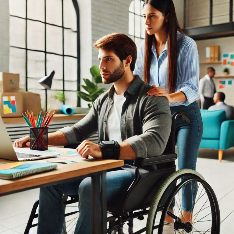 uma pessoa deficiente trabalhando