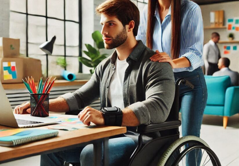 uma pessoa deficiente trabalhando